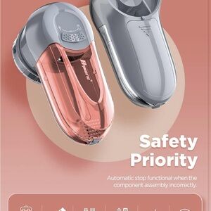 Bymore Fabric Shaver – Rechargeable Lint Remover for Clothes & Furniture, Gray